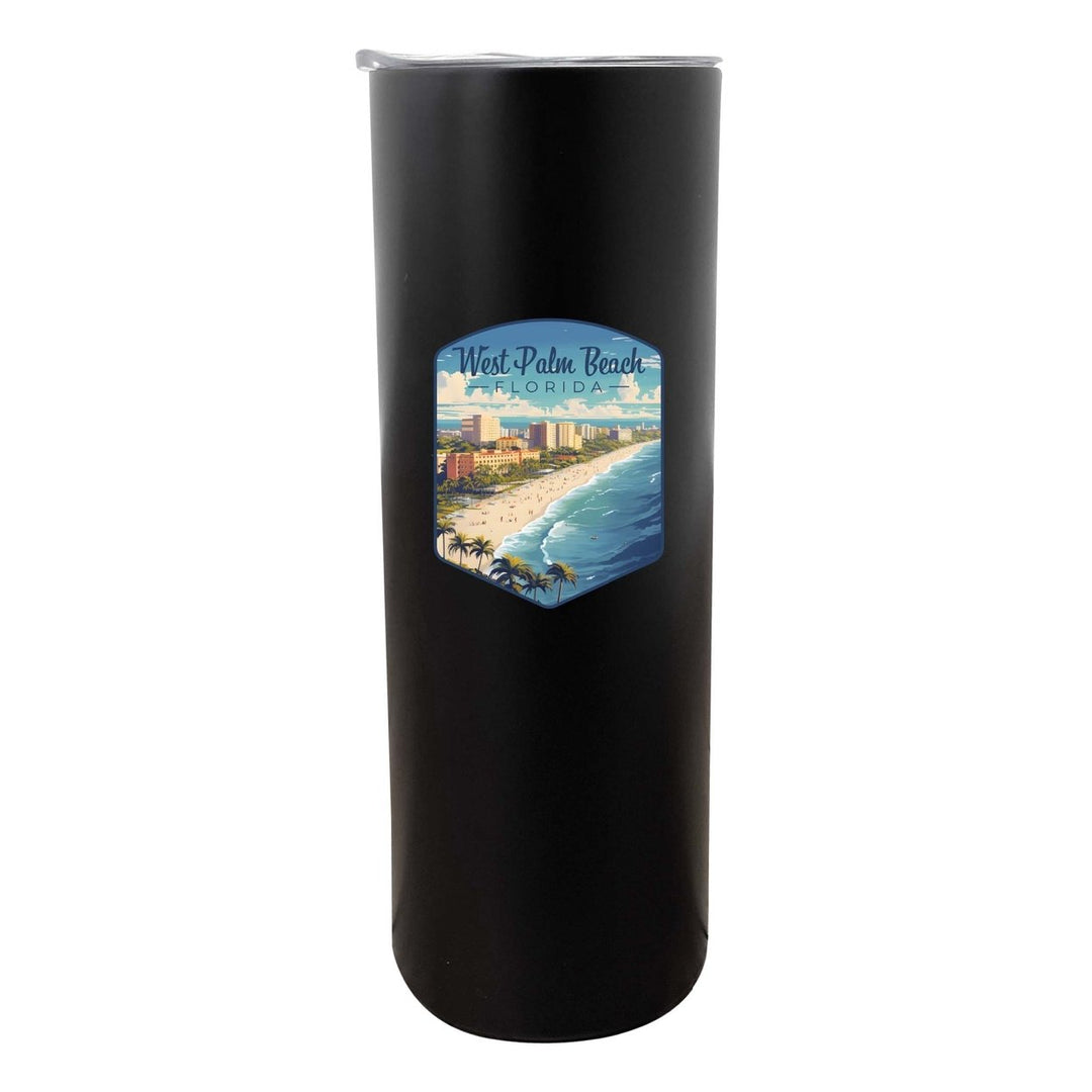 West Palm Beach Florida Design A Souvenir 20 oz Insulated Stainless Steel Skinny Tumbler Image 3