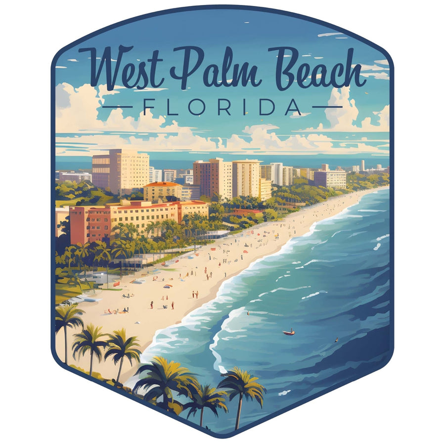 West Palm Beach Florida Design A Souvenir Die Cut Flat Magnet Image 1