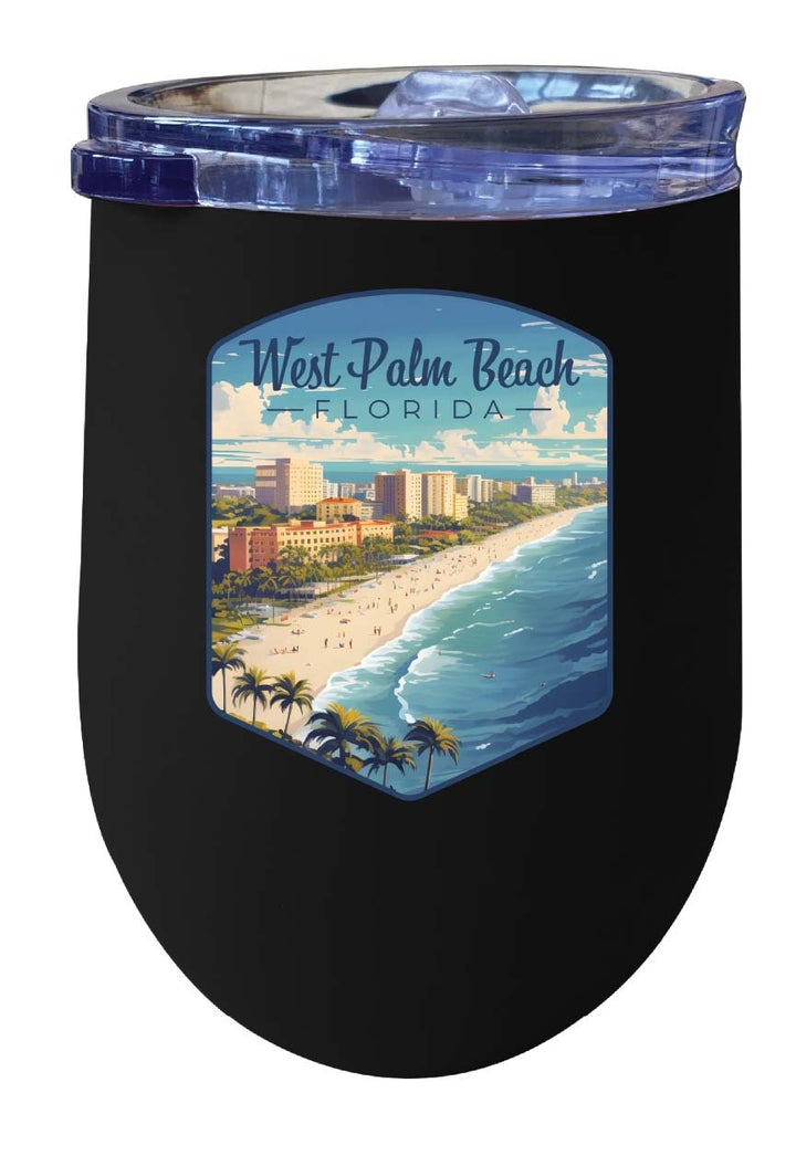 West Palm Beach Florida Design A Souvenir 12 oz Insulated Wine Stainless Steel Tumbler Image 1