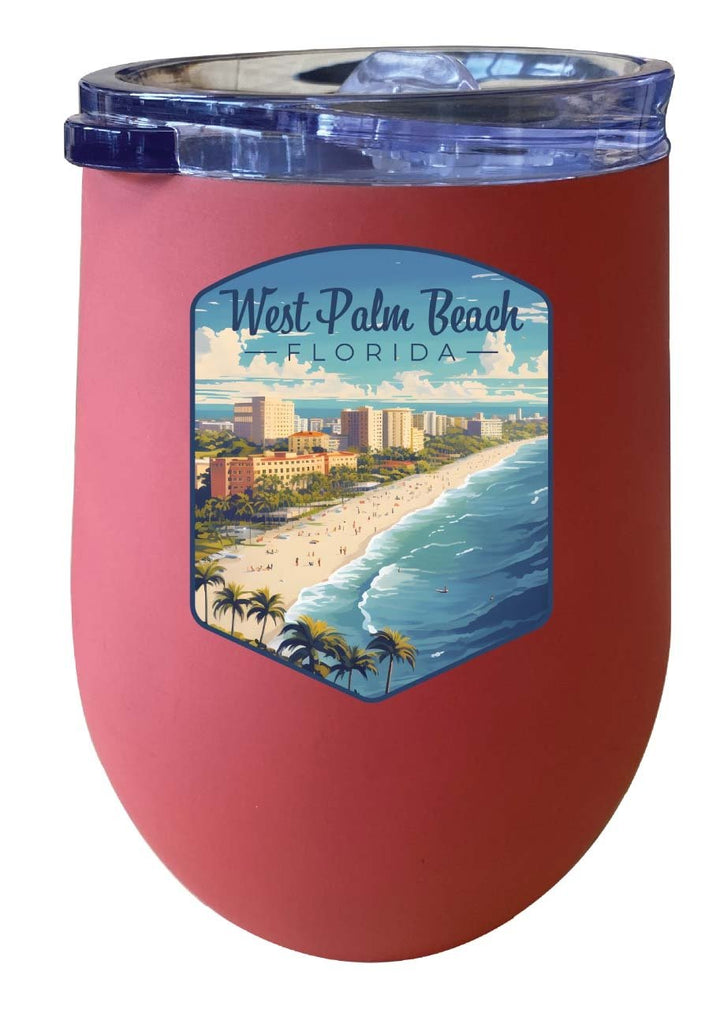 West Palm Beach Florida Design A Souvenir 12 oz Insulated Wine Stainless Steel Tumbler Image 1