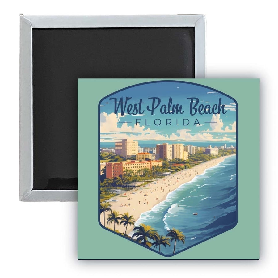 West Palm Beach Florida Design A Souvenir 2.5 x 2.5-Inch Fridge Magnet Image 1