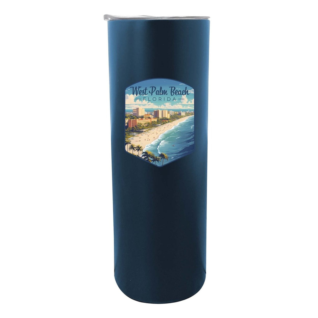 West Palm Beach Florida Design A Souvenir 20 oz Insulated Stainless Steel Skinny Tumbler Image 6