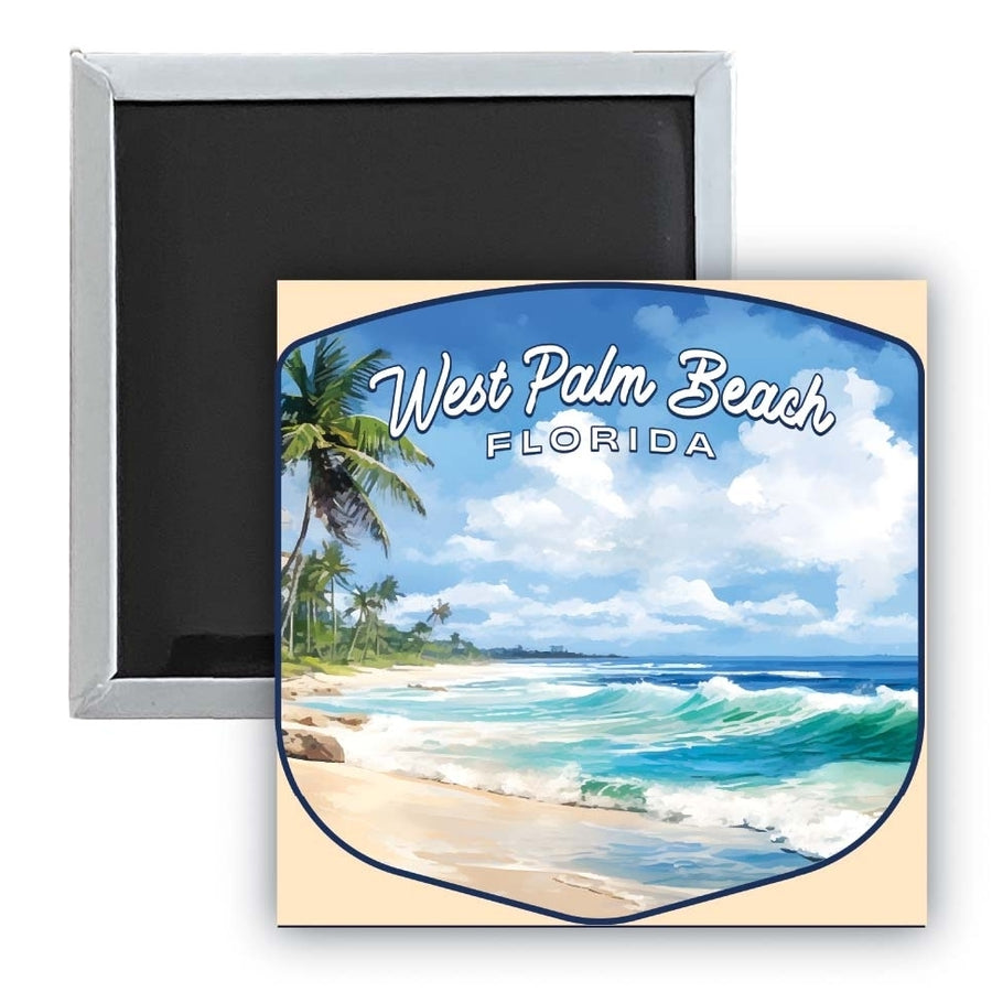 West Palm Beach Florida Design B Souvenir 2.5 x 2.5-Inch Fridge Magnet Image 1