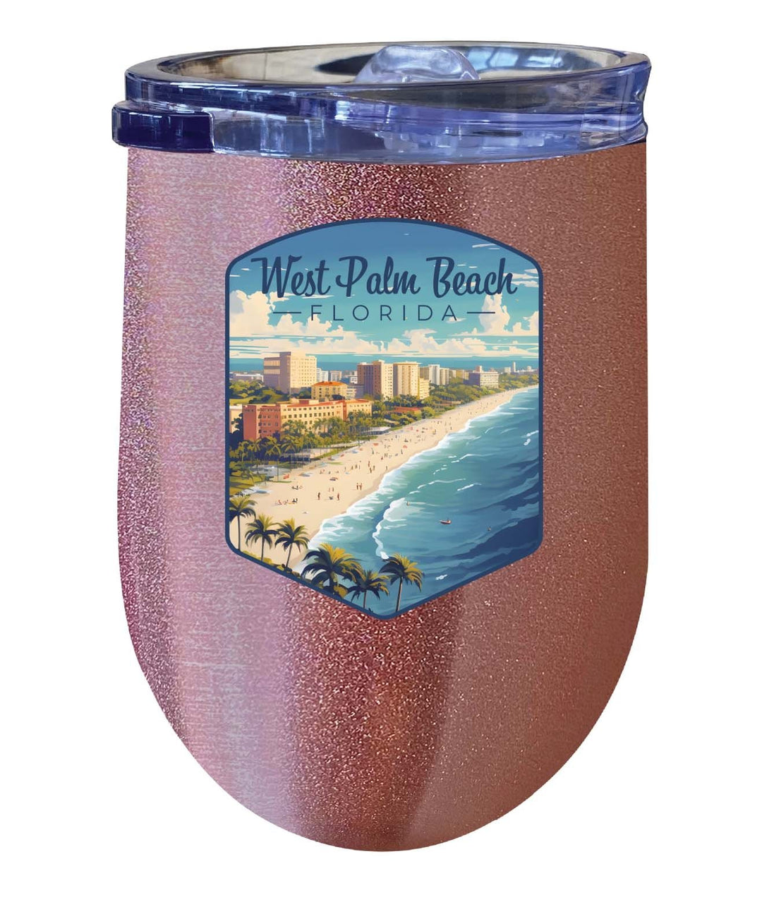 West Palm Beach Florida Design A Souvenir 12 oz Insulated Wine Stainless Steel Tumbler Image 4