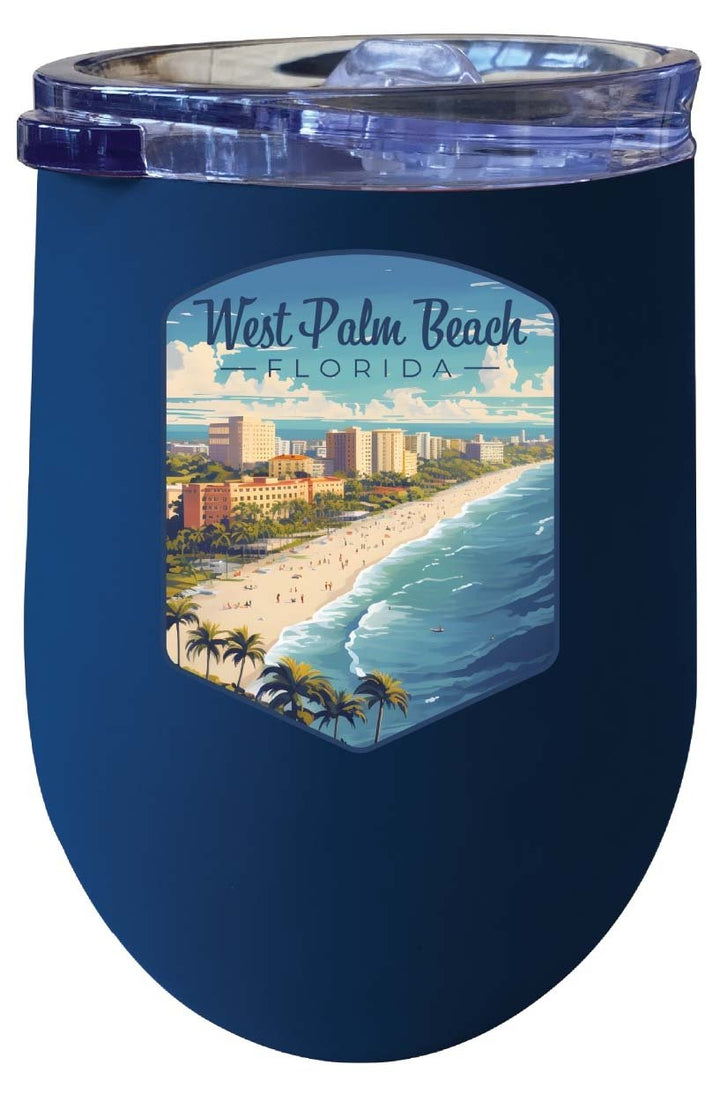 West Palm Beach Florida Design A Souvenir 12 oz Insulated Wine Stainless Steel Tumbler Image 4