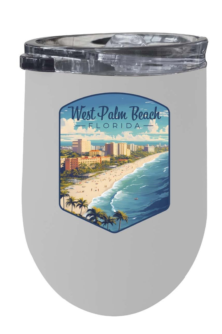 West Palm Beach Florida Design A Souvenir 12 oz Insulated Wine Stainless Steel Tumbler Image 1