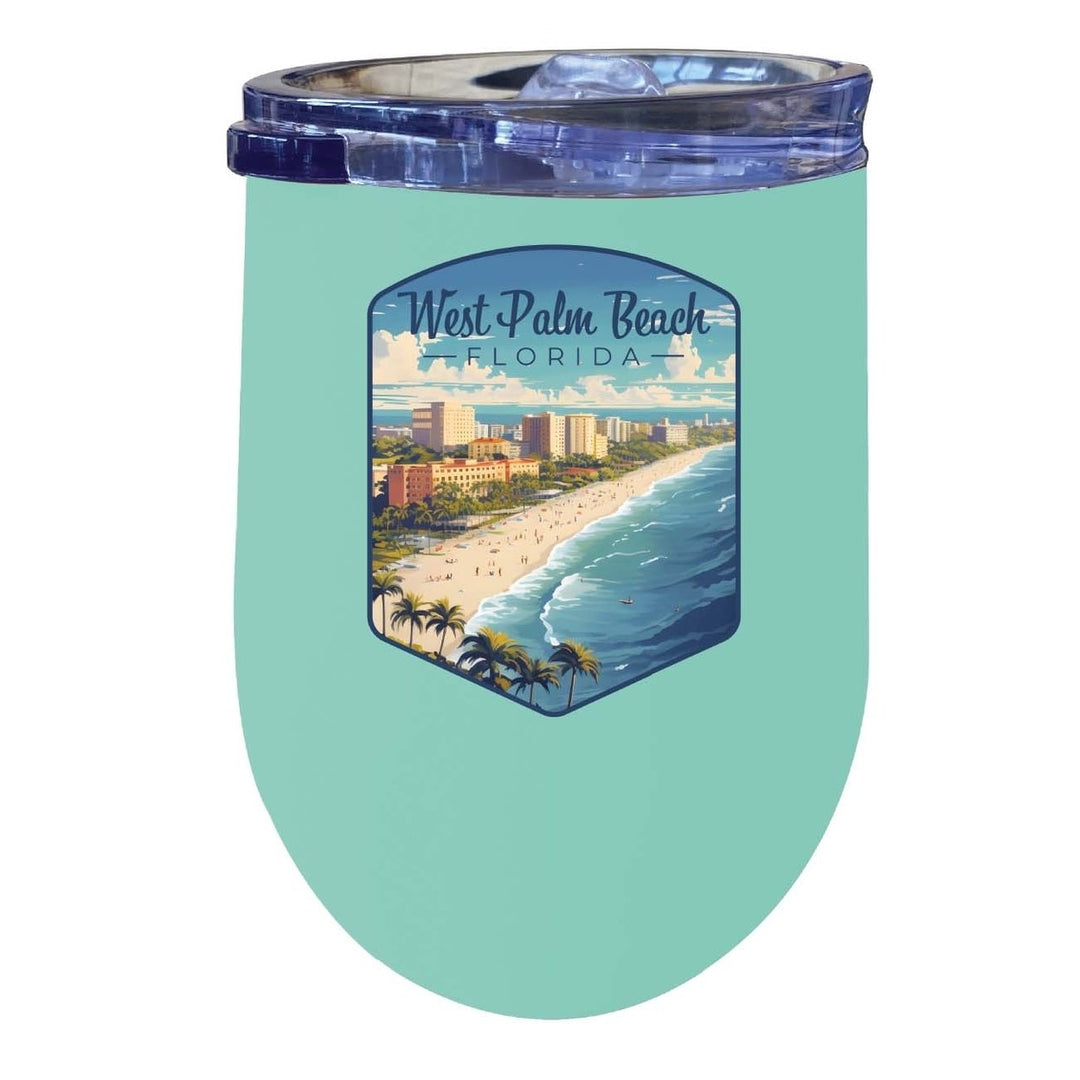 West Palm Beach Florida Design A Souvenir 12 oz Insulated Wine Stainless Steel Tumbler Image 8