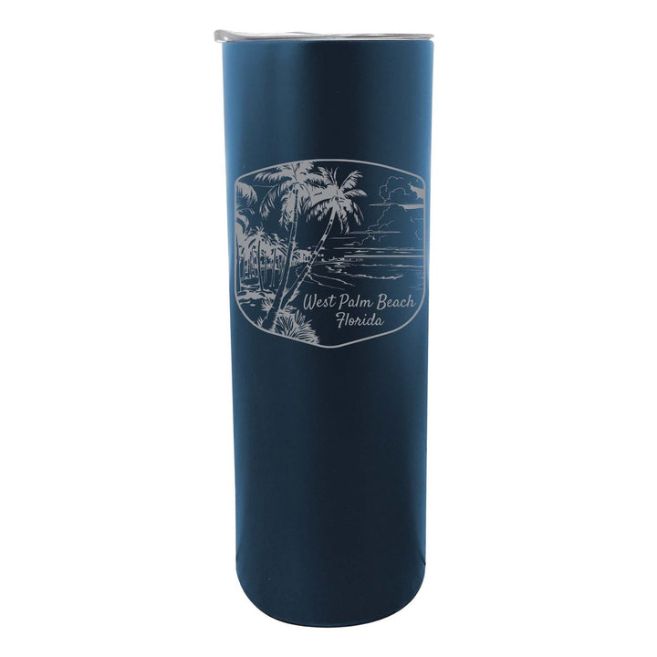 West Palm Beach Souvenir 20 oz Engraved Insulated Stainless Steel Skinny Tumbler Image 3