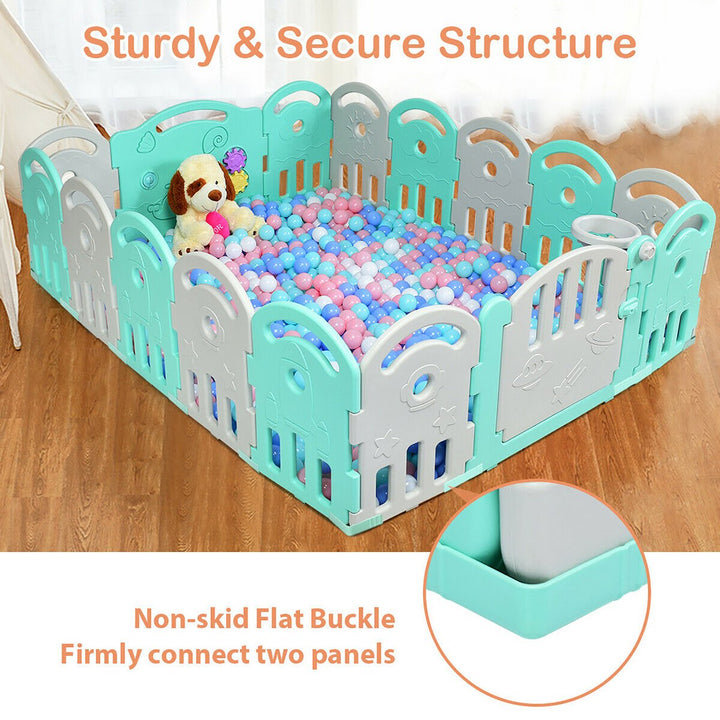 16/18/20-Panel Baby Playpen Kids Activity Center Playard Image 3