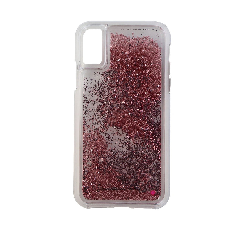 Case-Mate Waterfall Liquid Case for Apple iPhone Xs / X - Clear/Pink Glitter Image 1