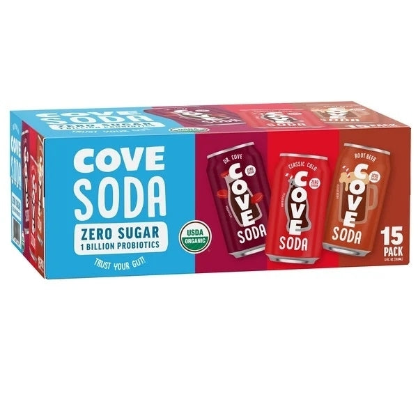 Cove Organic Probiotic SodaClassic Variety Pack12 Fluid Ounce (Pack of 15) Image 1