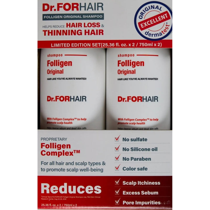 Dr. FORHAIR Folligen Original Shampoo 25.36 Fluid Ounce (Pack of 2) Image 1