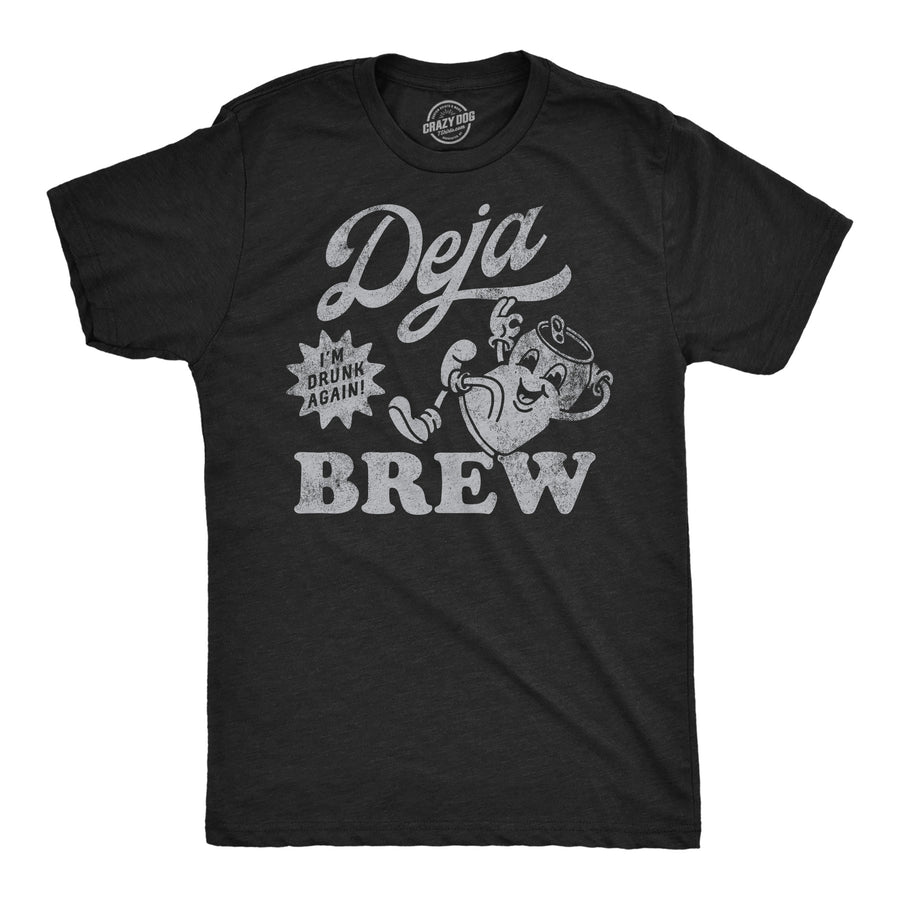 Mens Funny T Shirts Deja Brew Sarcastic Drinking Graphic Tee For Men Image 1