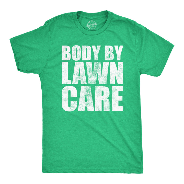 Mens Funny T Shirts Body By Lawn Care Sarcastic Dad Bod Novelty Tee For Men Image 1