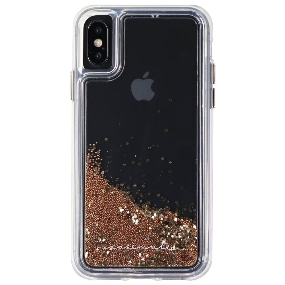 Case-Mate Waterfall Liquid Glitter Case for iPhone Xs and iPhone X - Clear/Gold Image 2