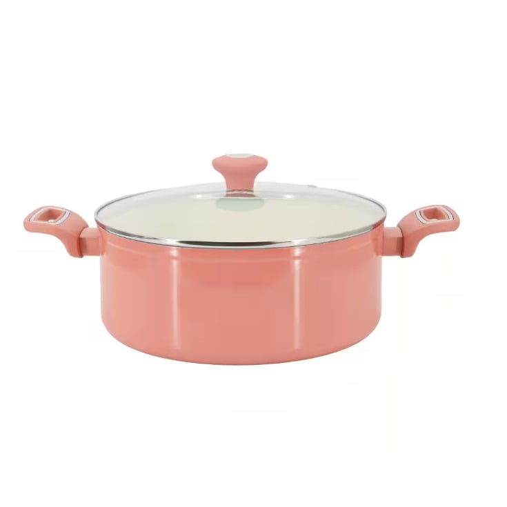 Martha Stewart Rexford 8 Piece Coral Ceramic Nonstick Cookware Set Aluminum Image 3