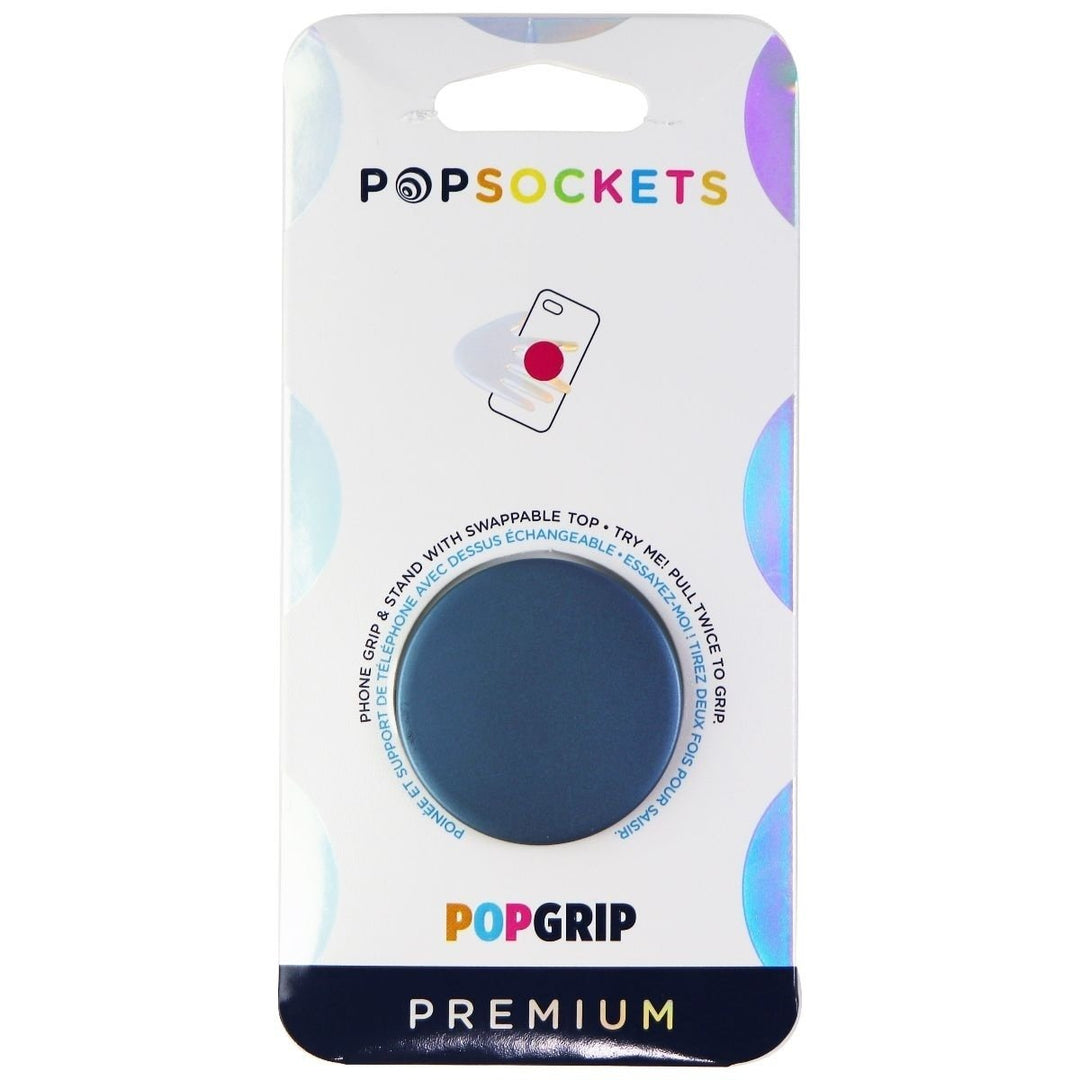 PopSockets PopGrip with Swappable Top for Phones and Tablets - Aluminum Batik Blue Image 2