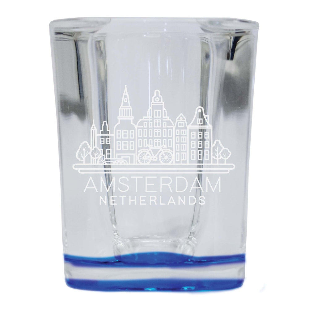 Amsterdam Netherlands Souvenir 2 Ounce Engraved Shot Glass Square Image 2