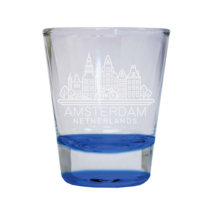 Amsterdam Netherlands Souvenir 2 Ounce Engraved Shot Glass Round Image 4