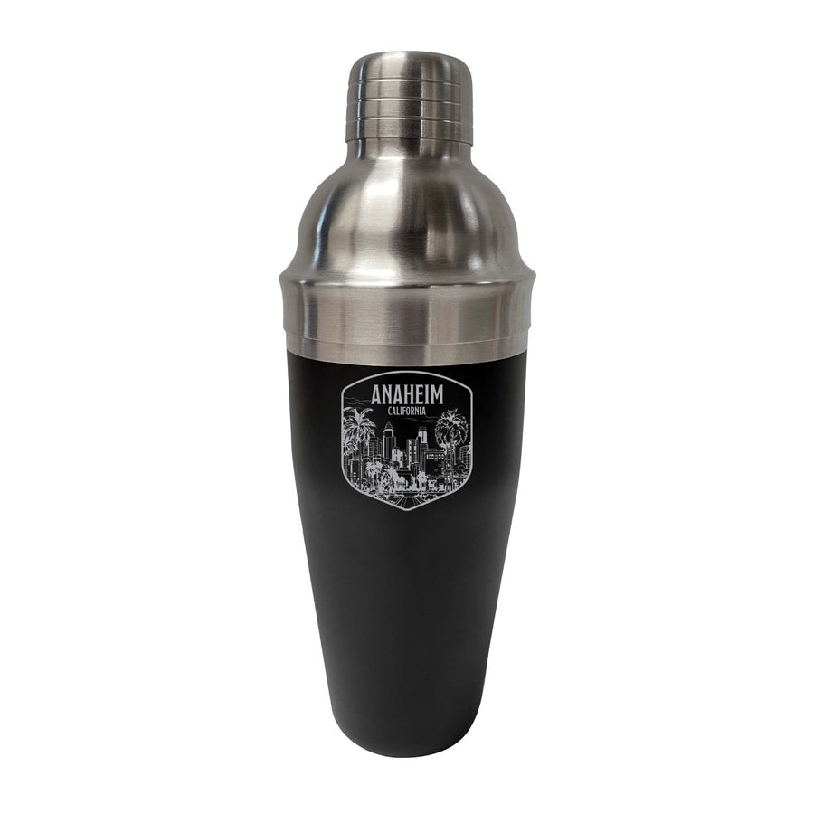 Anaheim California Souvenir 24 oz Engraved Stainless Steel Cocktail Shaker Image 1