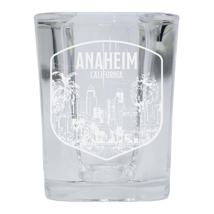 Anaheim California Souvenir 2 Ounce Engraved Shot Glass Square Image 1