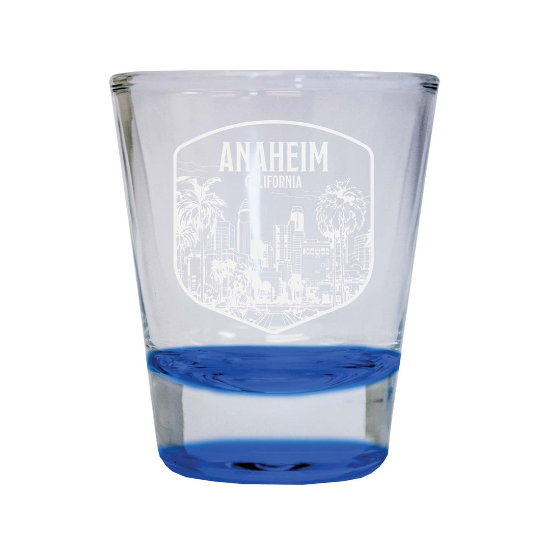 Anaheim California Souvenir 2 Ounce Engraved Shot Glass Round Image 3