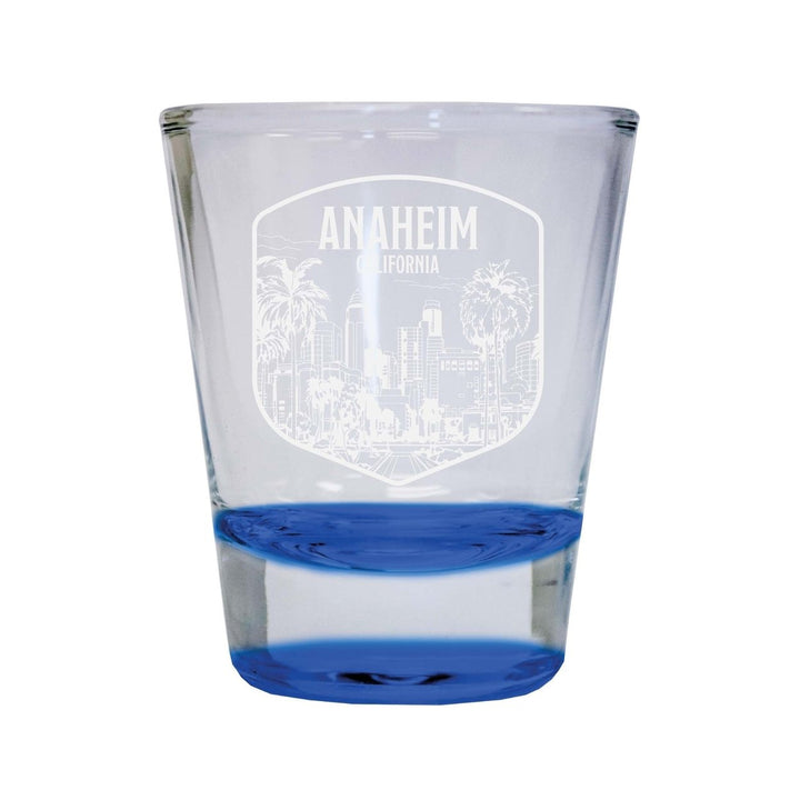 Anaheim California Souvenir 2 Ounce Engraved Shot Glass Round Image 1