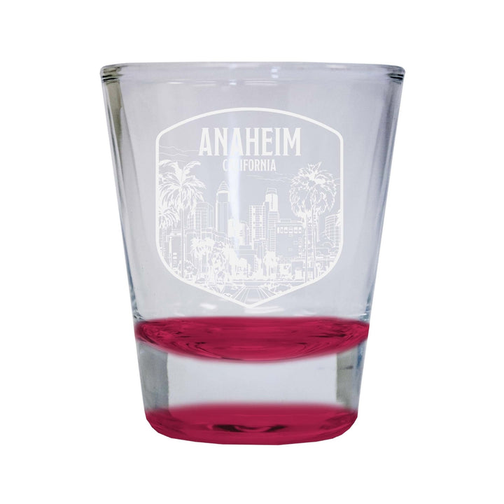 Anaheim California Souvenir 2 Ounce Engraved Shot Glass Round Image 4