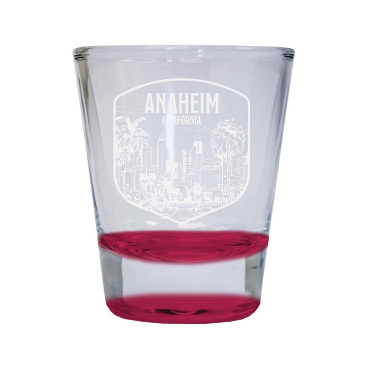 Anaheim California Souvenir 2 Ounce Engraved Shot Glass Round Image 1