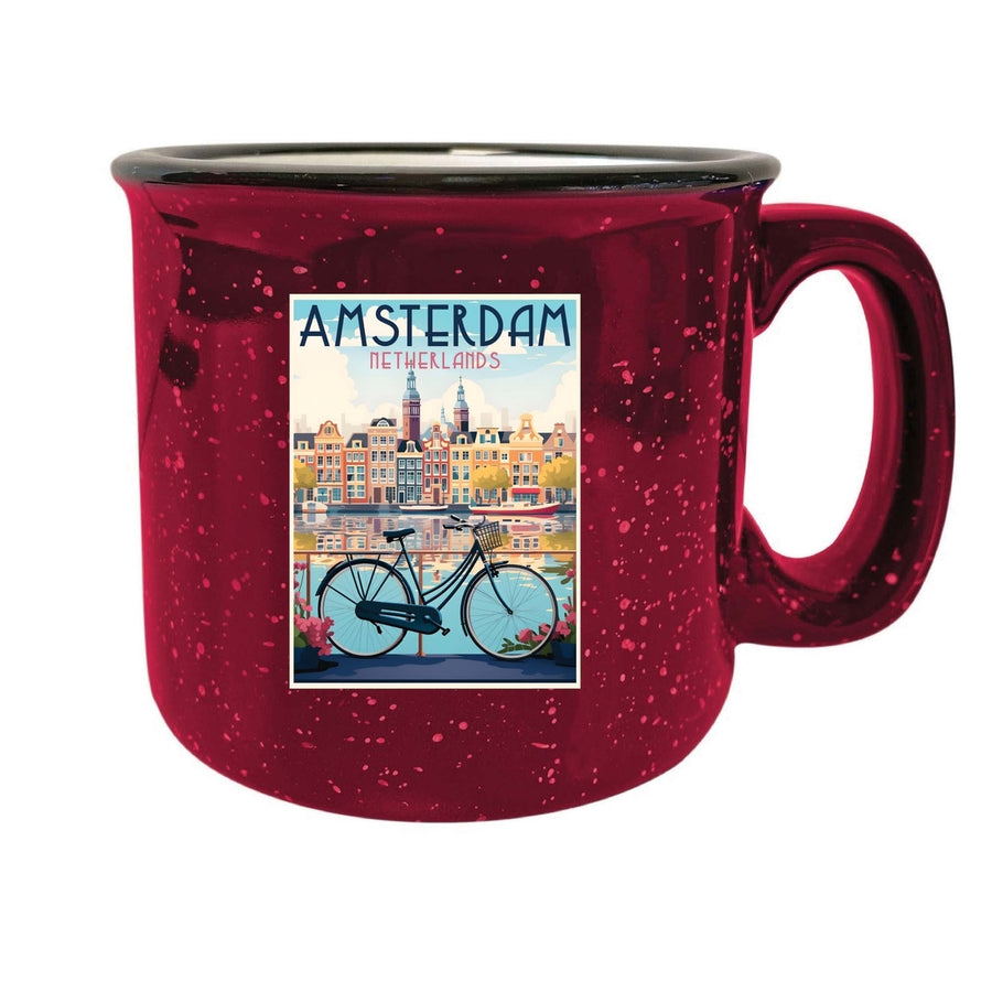 Amsterdam Netherlands Design A Souvenir 16 oz Ceramic camping mug Image 1