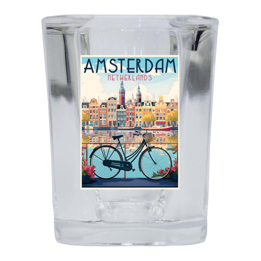 Amsterdam Netherlands Design A Souvenir 2 Ounce Shot Glass Square Image 1