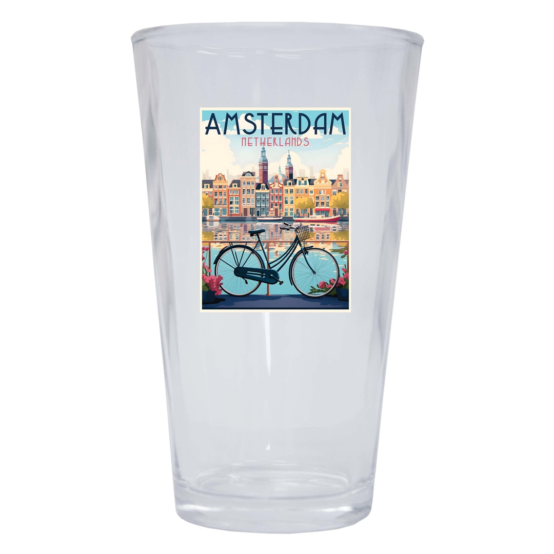 Amsterdam Netherlands Design A Souvenir 16 oz Pint Glass Image 1