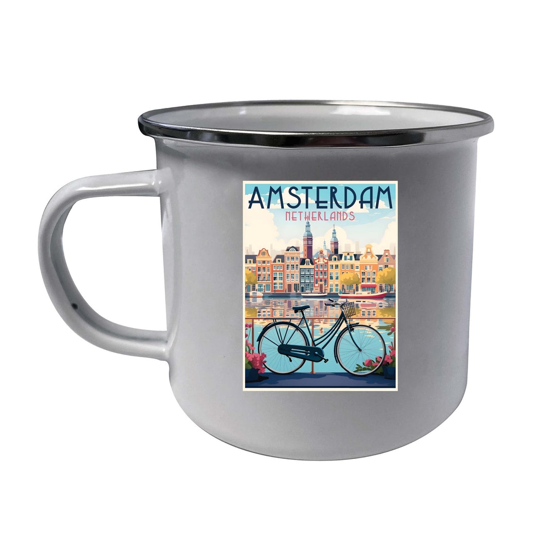 Amsterdam Netherlands Design A Souvenir Tin Camper Coffee Mug Image 1