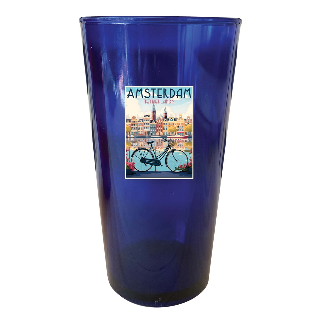 Amsterdam Netherlands Design A Souvenir Plastic 16 oz pint Image 3