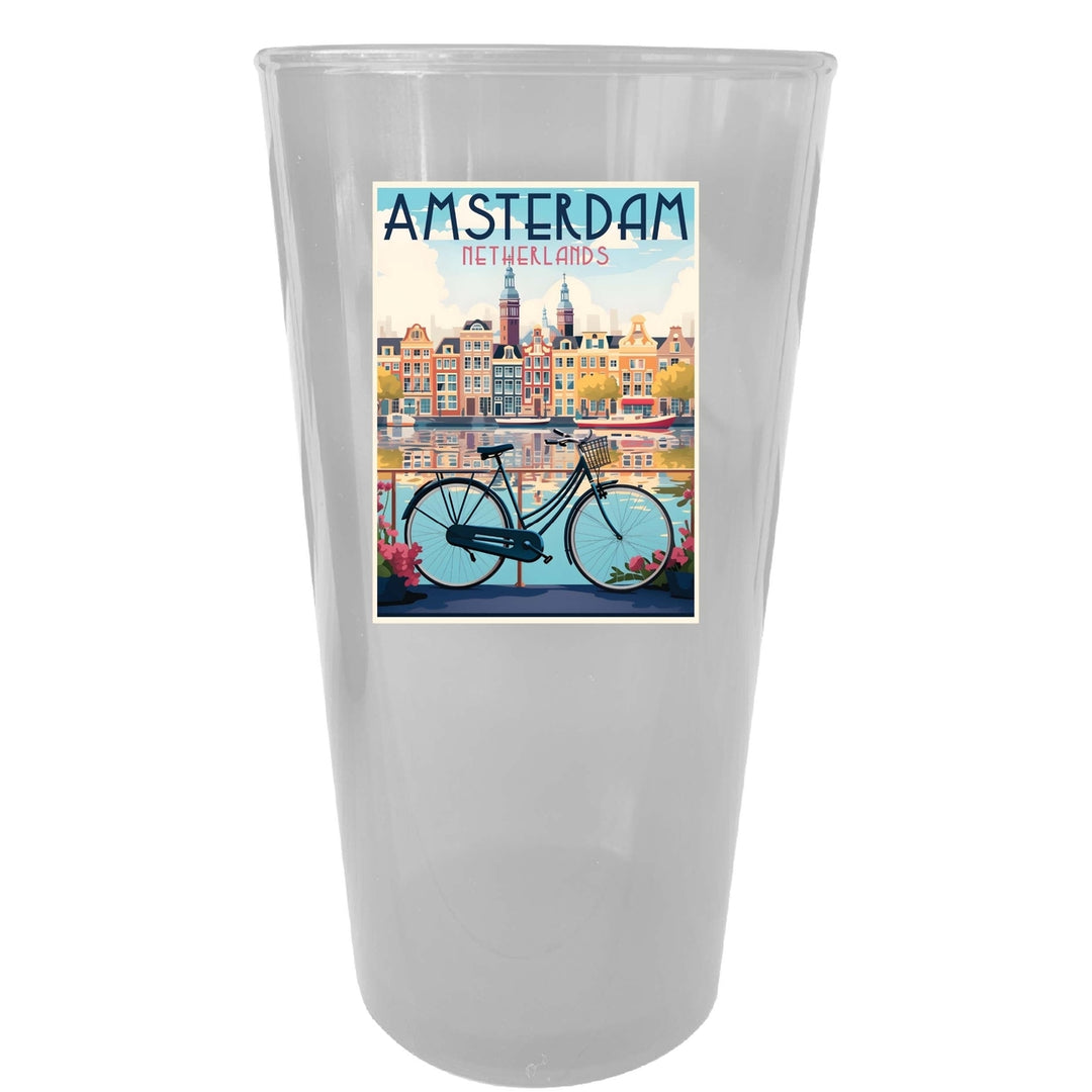 Amsterdam Netherlands Design A Souvenir Plastic 16 oz pint Image 4