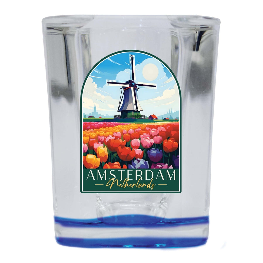 Amsterdam Netherlands Design B Souvenir 2 Ounce Shot Glass Square Image 1