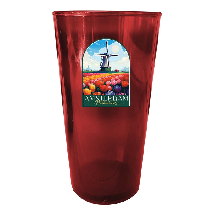 Amsterdam Netherlands Design B Souvenir Plastic 16 oz pint Image 3