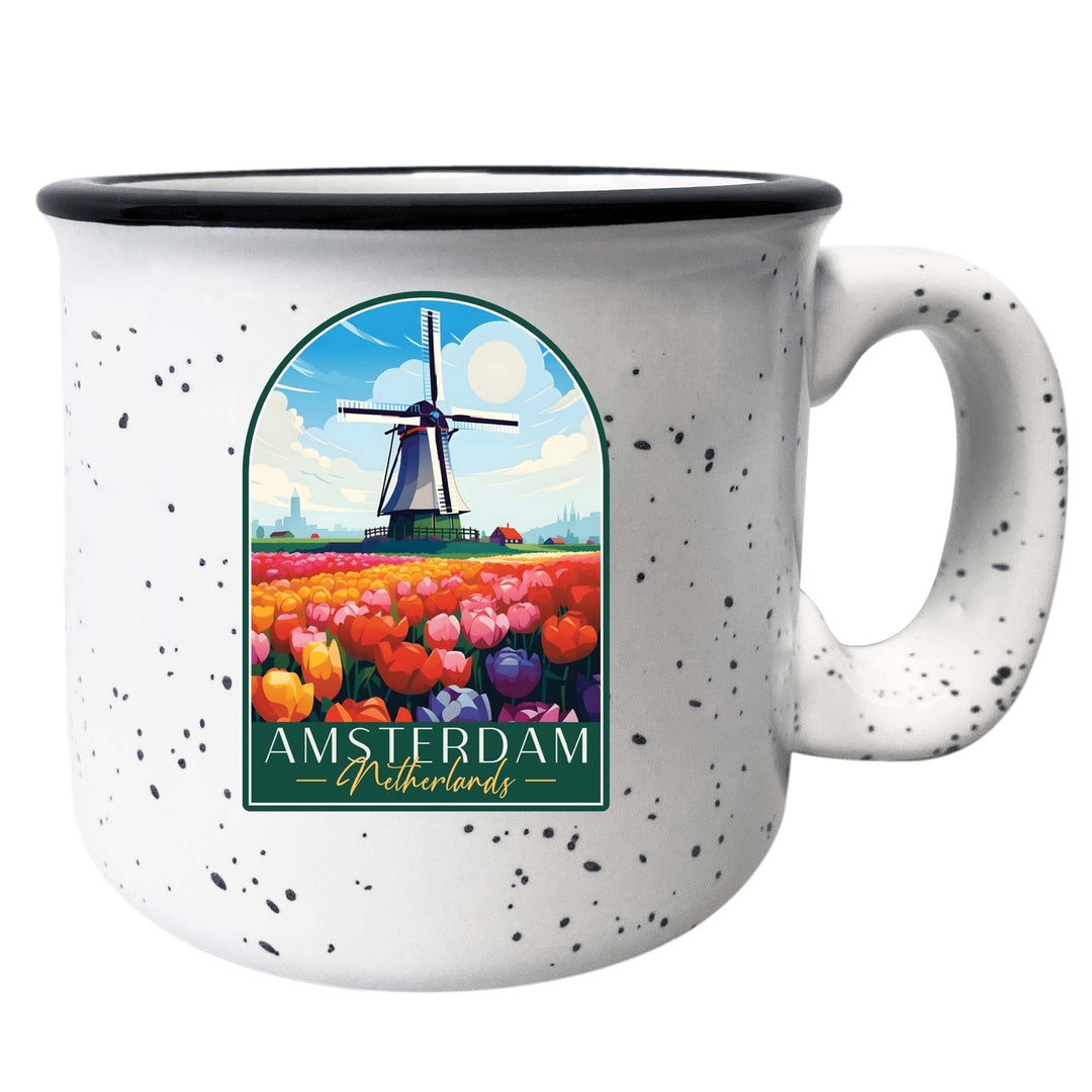 Amsterdam Netherlands Design B Souvenir 16 oz Ceramic camping mug Image 6