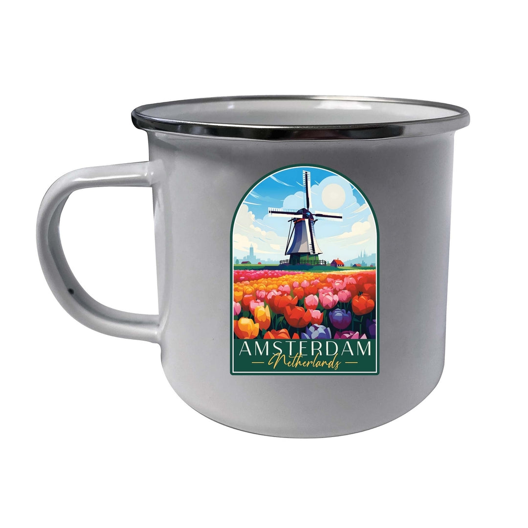 Amsterdam Netherlands Design B Souvenir Tin Camper Coffee Mug Image 1