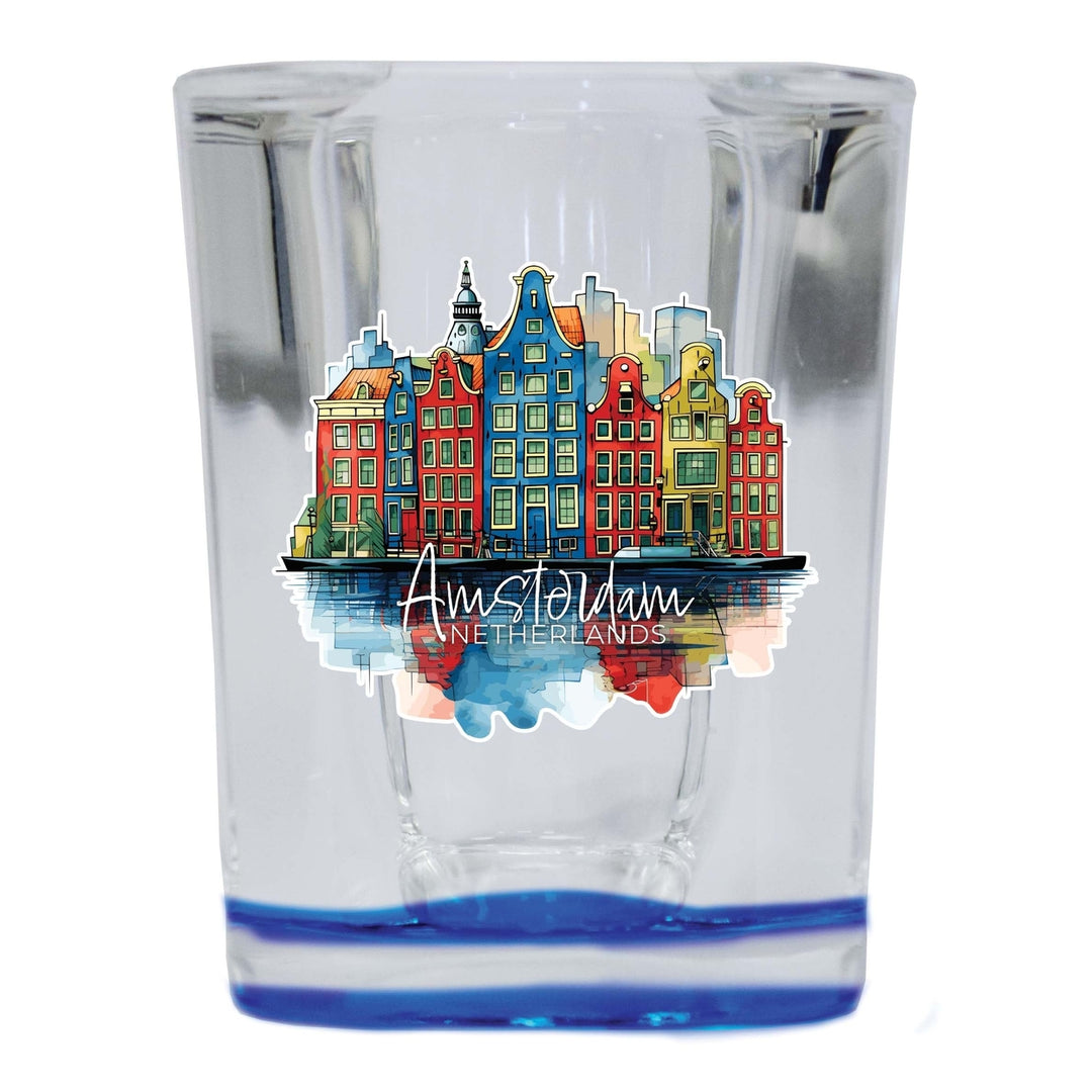 Amsterdam Netherlands Design C Souvenir 2 Ounce Shot Glass Square Image 1