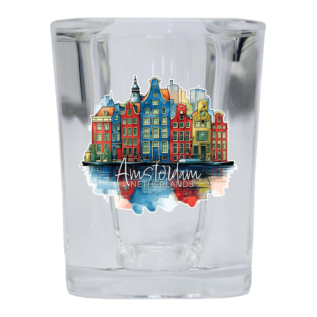 Amsterdam Netherlands Design C Souvenir 2 Ounce Shot Glass Square Image 2