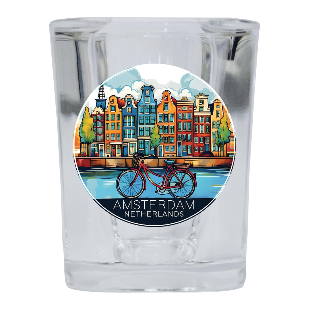 Amsterdam Netherlands Design D Souvenir 2 Ounce Shot Glass Square Image 1