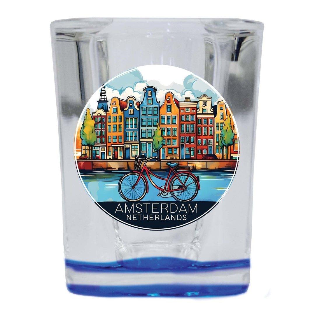 Amsterdam Netherlands Design D Souvenir 2 Ounce Shot Glass Square Image 1