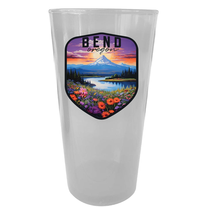 Bend Oregon Design A Souvenir Plastic 16 oz pint Image 1