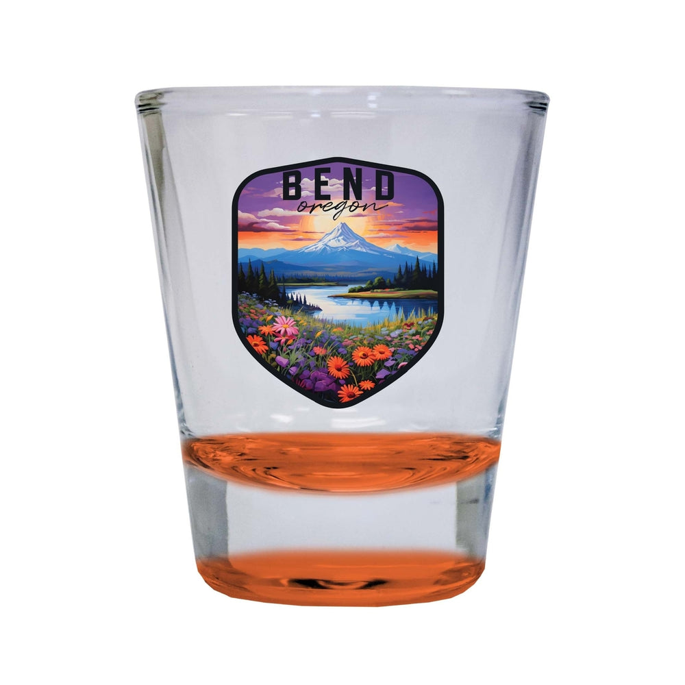 Bend Oregon Design A Souvenir 2 Ounce Shot Glass Round Image 2