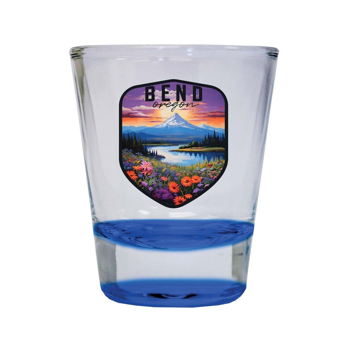 Bend Oregon Design A Souvenir 2 Ounce Shot Glass Round Image 3