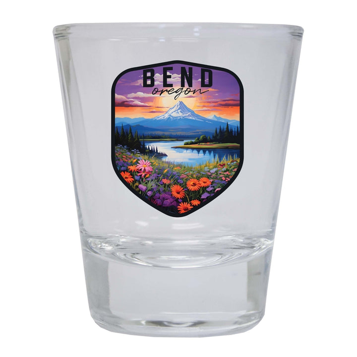 Bend Oregon Design A Souvenir 2 Ounce Shot Glass Round Image 4