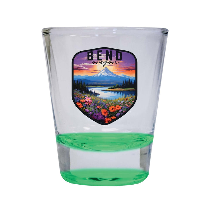 Bend Oregon Design A Souvenir 2 Ounce Shot Glass Round Image 4