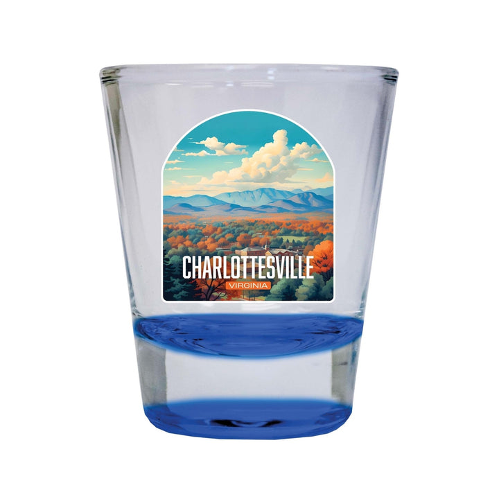 Charlottesville Virginia Design B Souvenir 2 Ounce Shot Glass Round Image 1