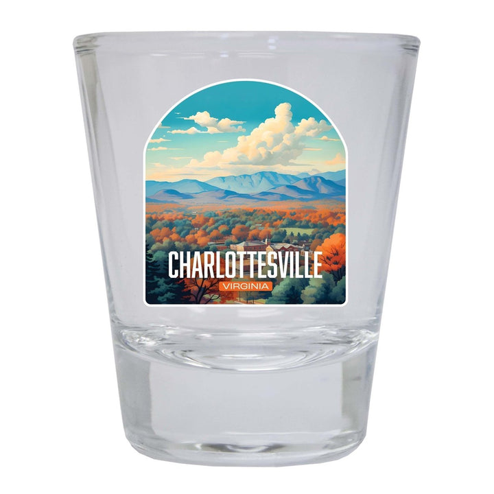 Charlottesville Virginia Design B Souvenir 2 Ounce Shot Glass Round Image 1